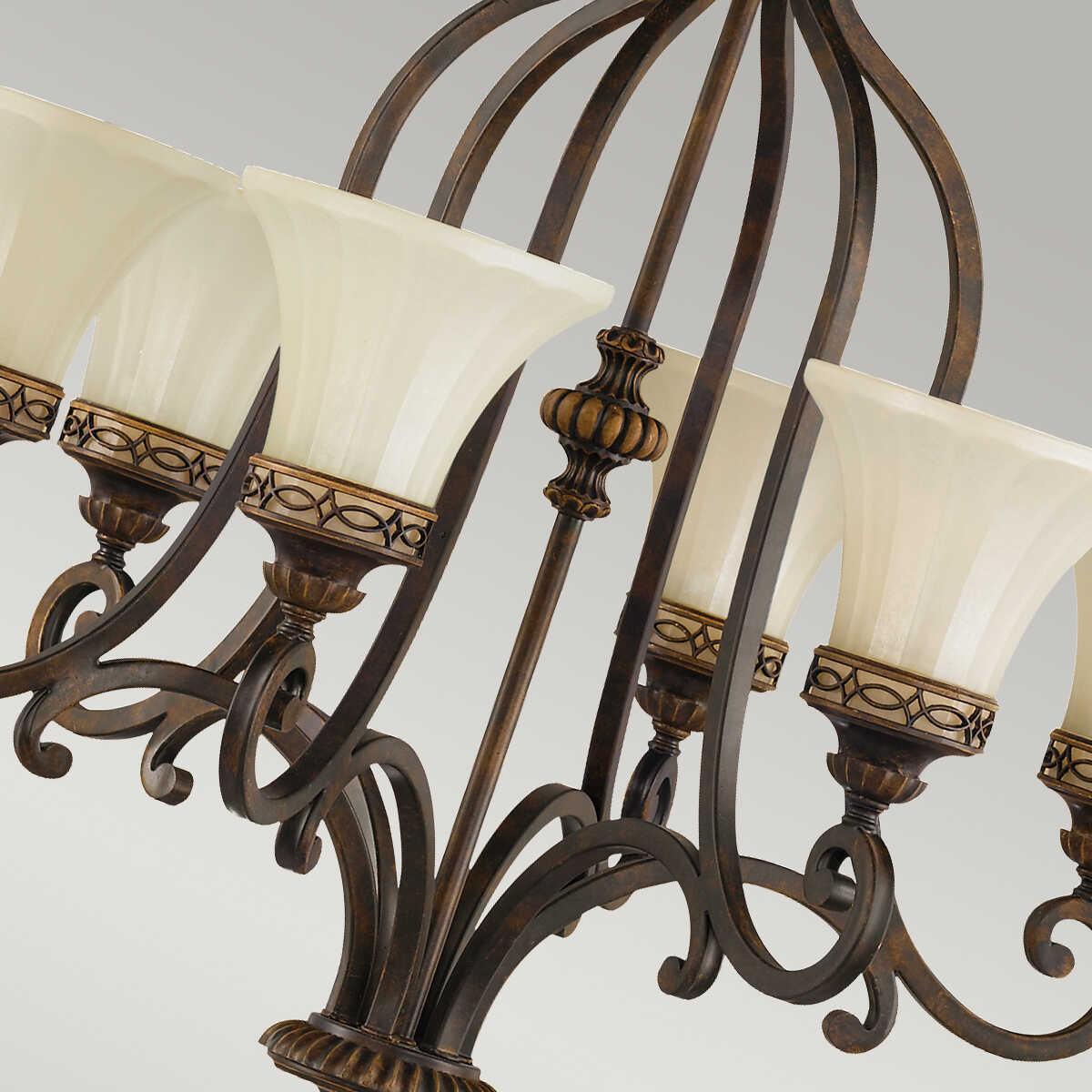 Elstead Feiss Drawing Room Walnut Finish 6 Light Chandelier-Elstead Lighting-6-Tiffany Lighting Direct
