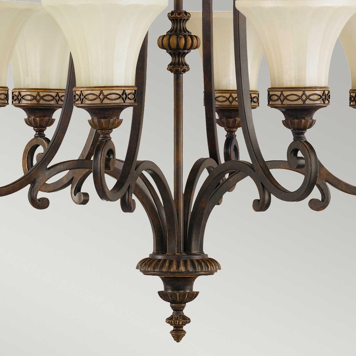 Elstead Feiss Drawing Room Walnut Finish 6 Light Chandelier-Elstead Lighting-7-Tiffany Lighting Direct