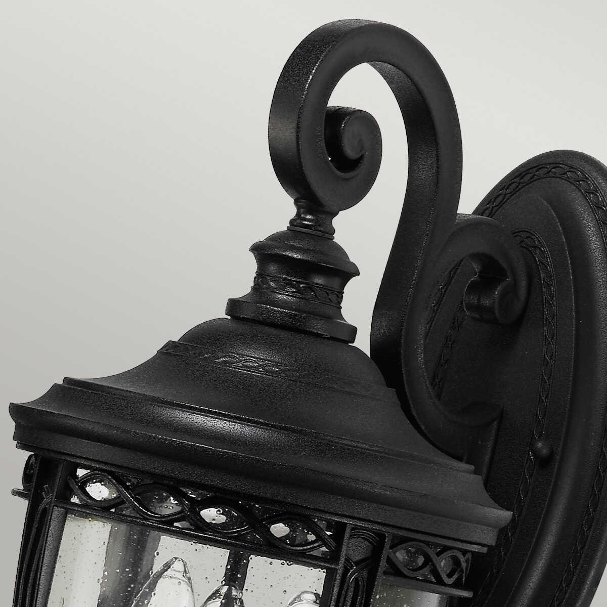elstead english bridle black finish medium outdoor wall lantern Detailed Close Up