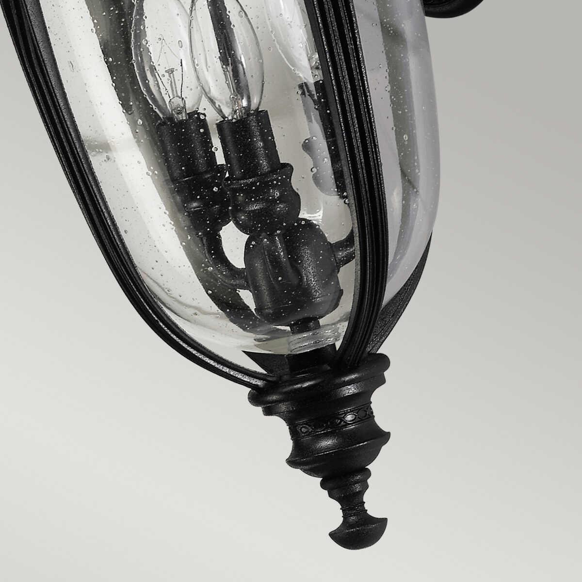 elstead english bridle black finish medium outdoor wall lantern Close Up LED Bulb