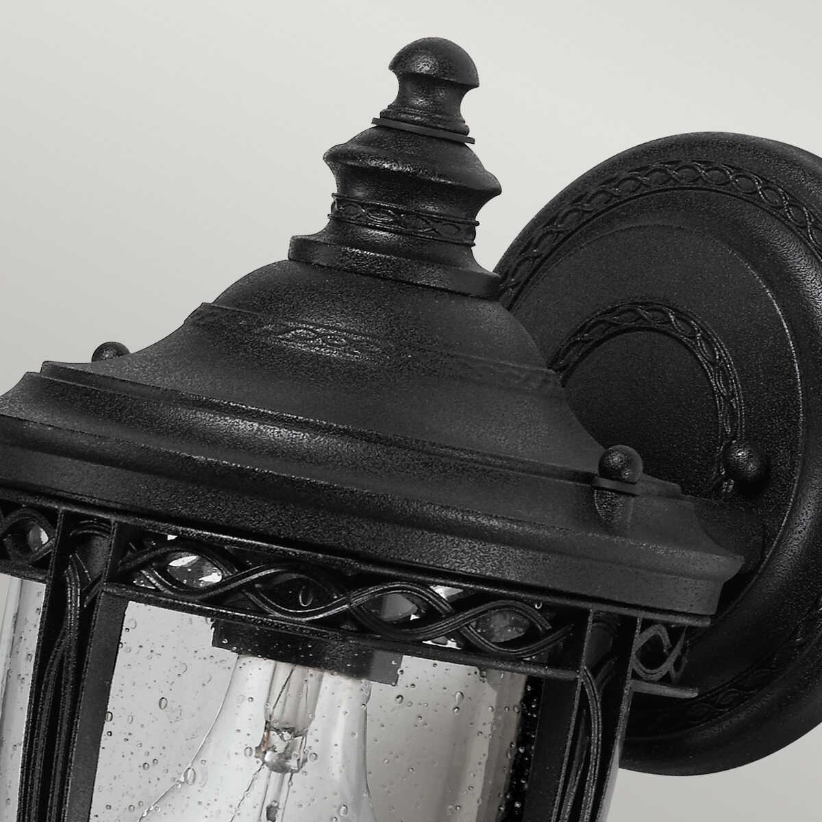 elstead english bridle black finish small outdoor wall lantern Detailed Close Up