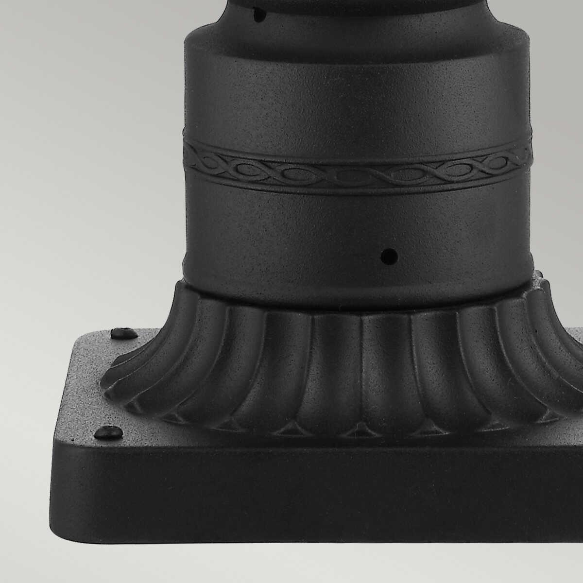 elstead english bridle black finish medium outdoor pedestal lantern Detailed Close Up