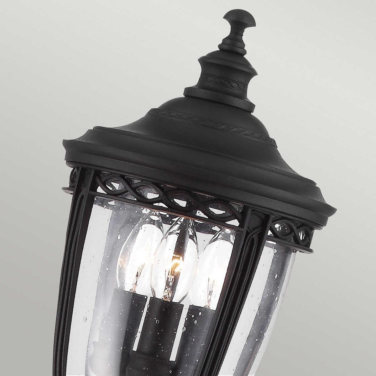 elstead english bridle black finish medium outdoor bollard lantern Detailed Close Up