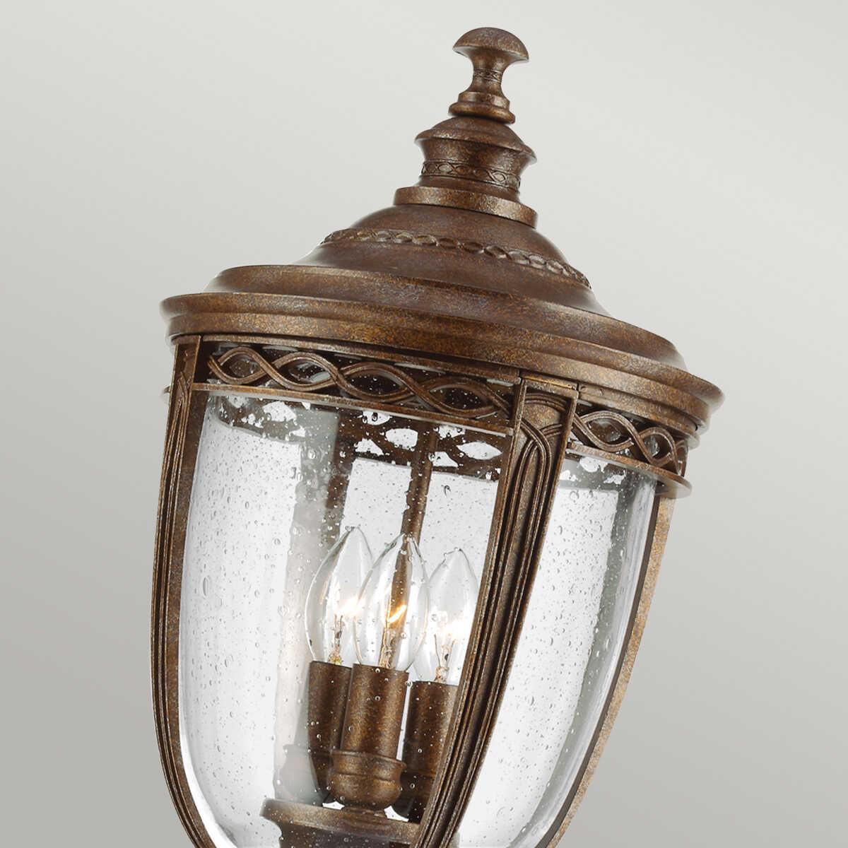elstead english bridle british bronze finish large outdoor lamp post lantern Detailed Close Up