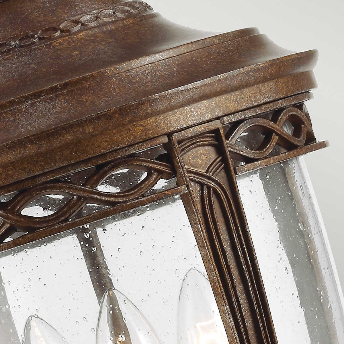 elstead english bridle british bronze finish large outdoor pendant lantern Close Up LED Bulb