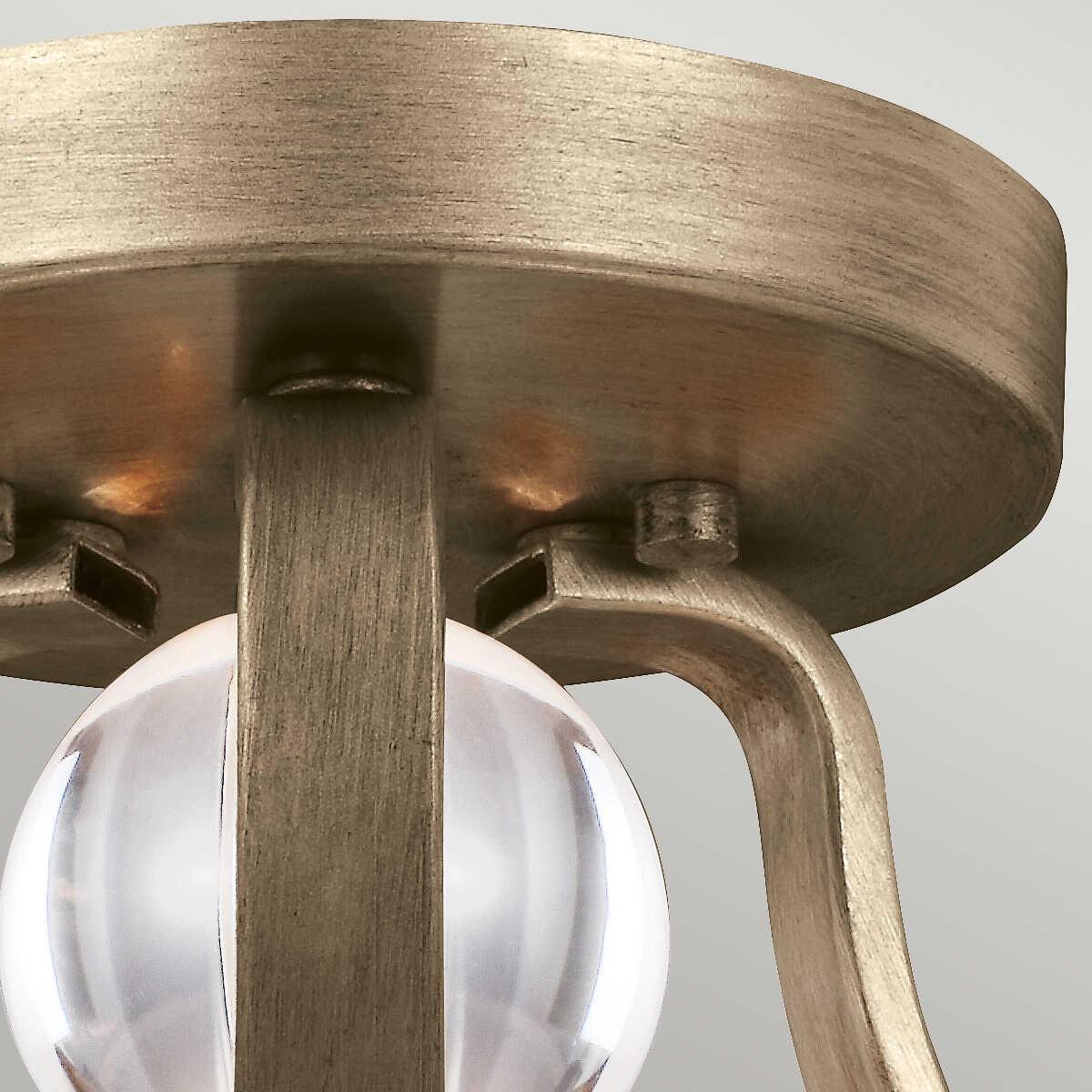 Feiss Evington 2 Light Semi-Flush Gold Ceiling Light Living room wide shot