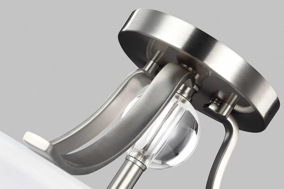 Feiss Evington 2 Light Semi-Flush Satin Nickel Ceiling Light Living room close up