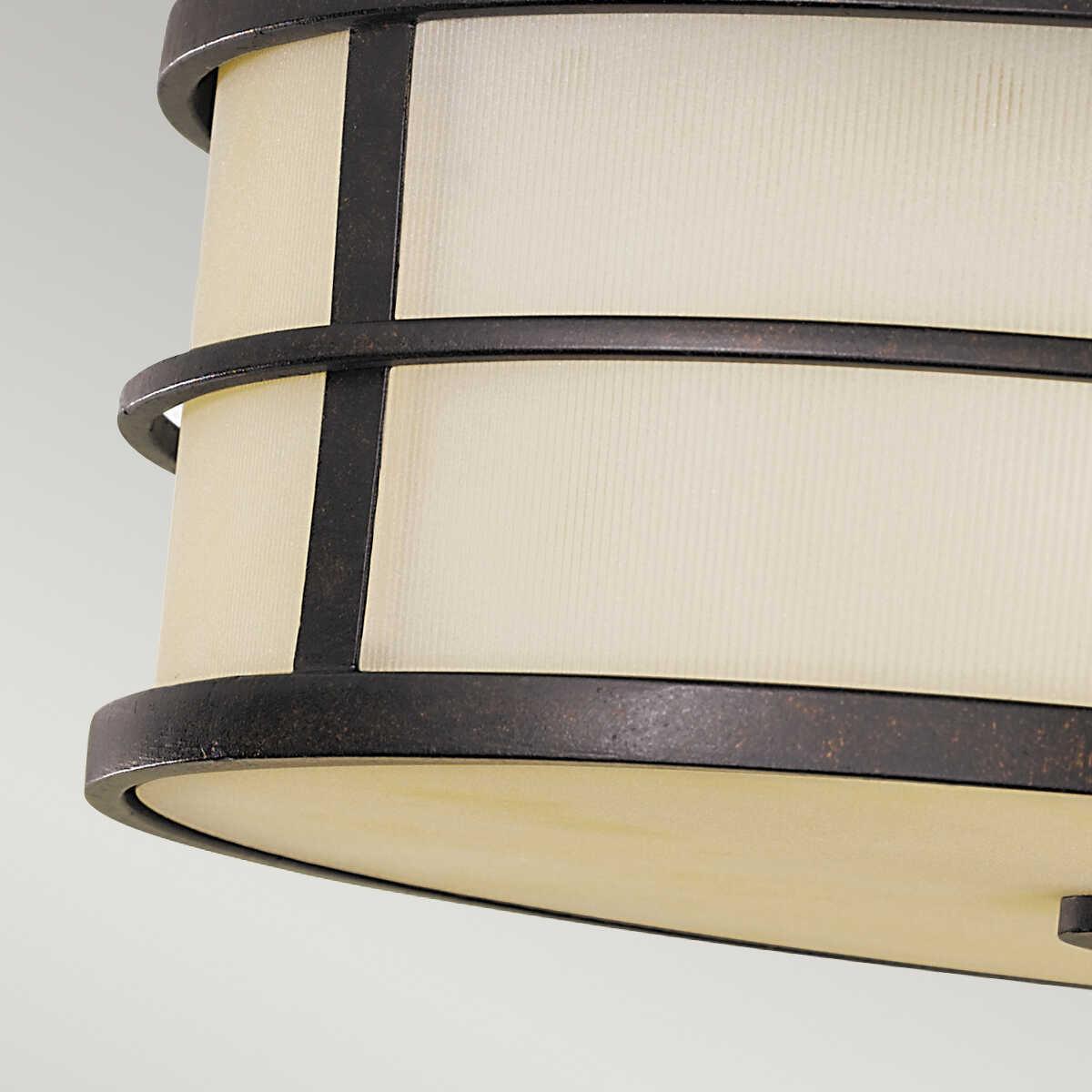 Feiss Fusion 3 Light Flush Mount Grecian Bronze Ceiling Light Living room close up