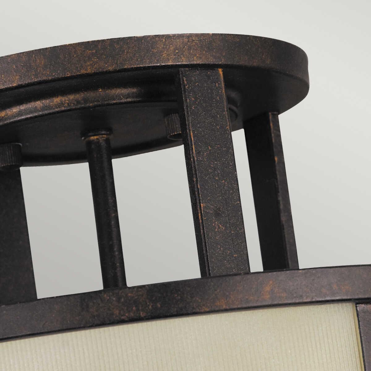 Feiss Fusion 3 Light Semi-Flush Grecian Bronze Ceiling Light Living room close up