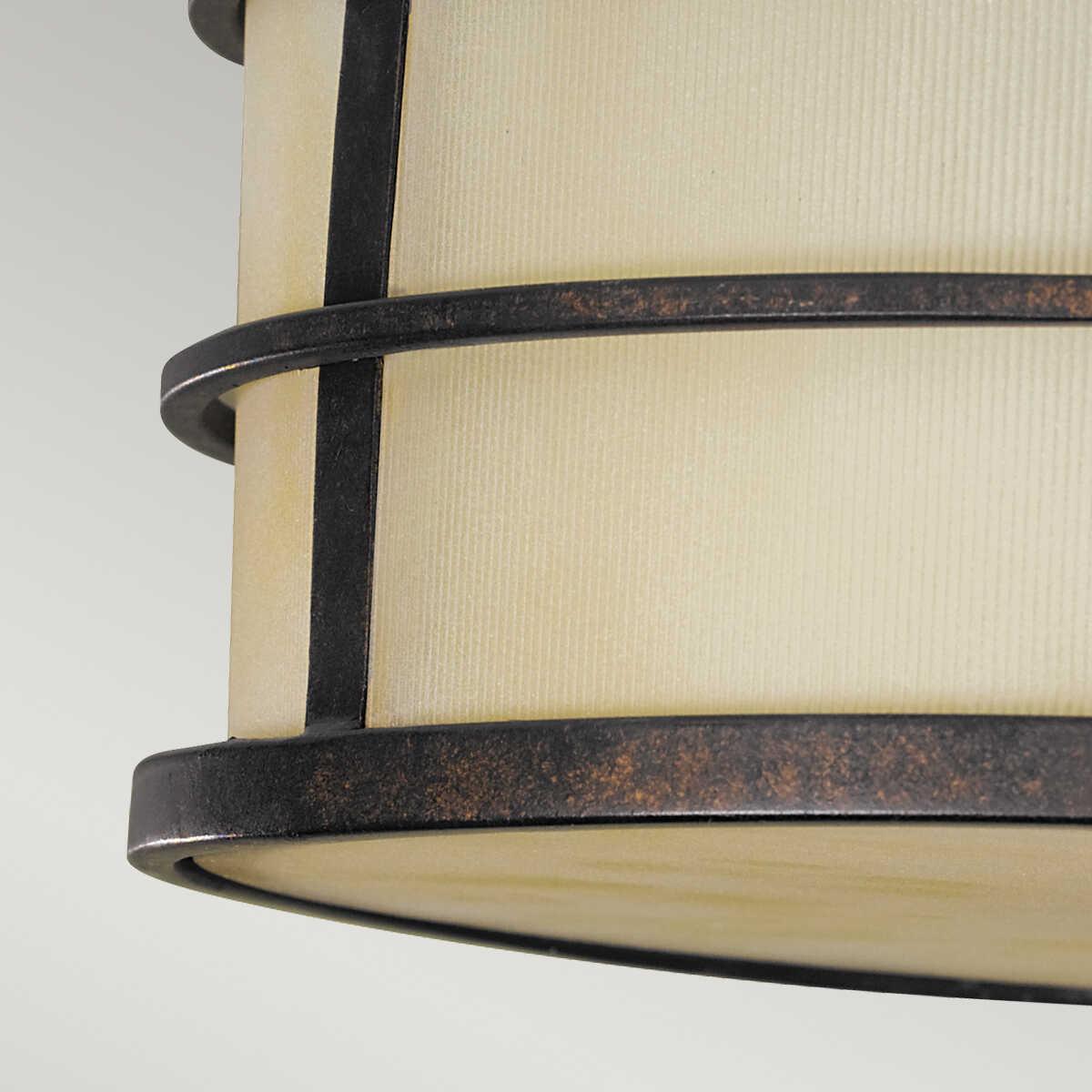 Feiss Fusion 3 Light Semi-Flush Grecian Bronze Ceiling Light Living room wide shot