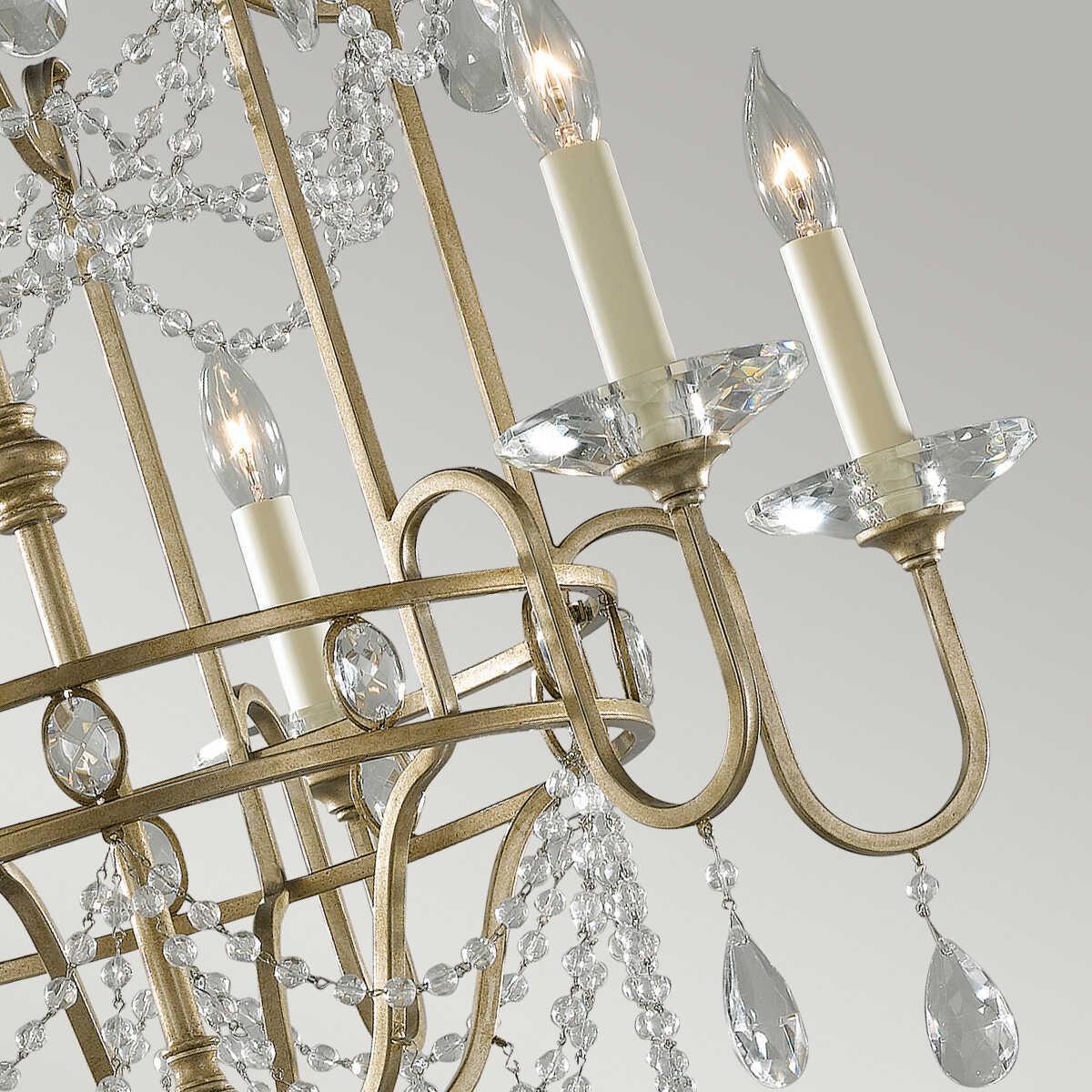 Feiss Gianna 6 Light Gilded Silver Chandelier-Elstead Lighting-5-Tiffany Lighting Direct