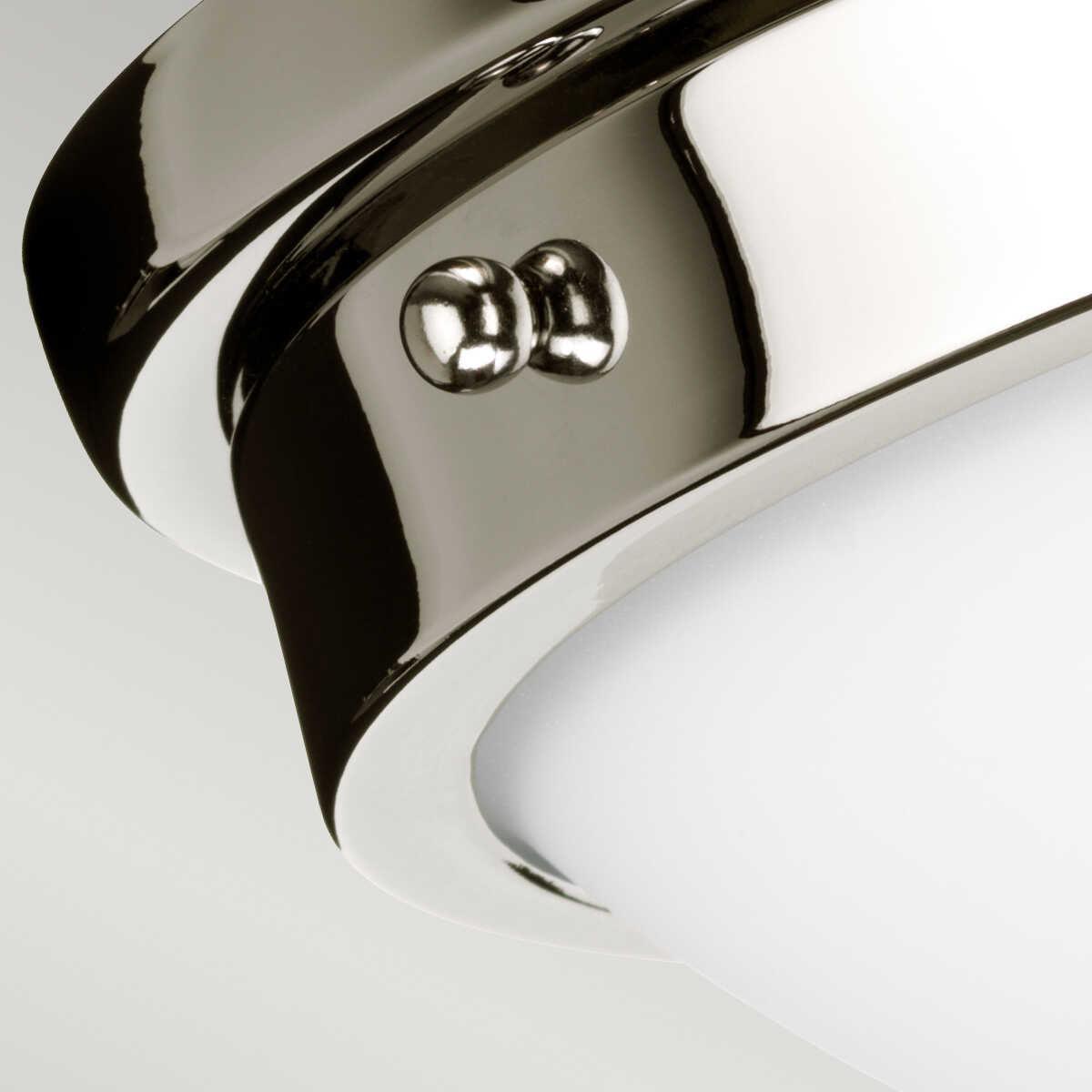 Feiss Gravity 2 Light Flush Polished Nickel Ceiling Light Living room close up