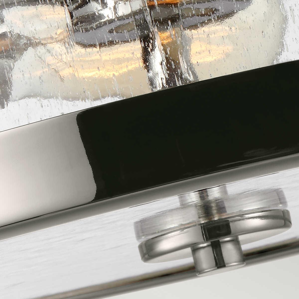 Feiss Harrow 2 Light Semi Flush Polished Nickel Ceiling Light Living room close up