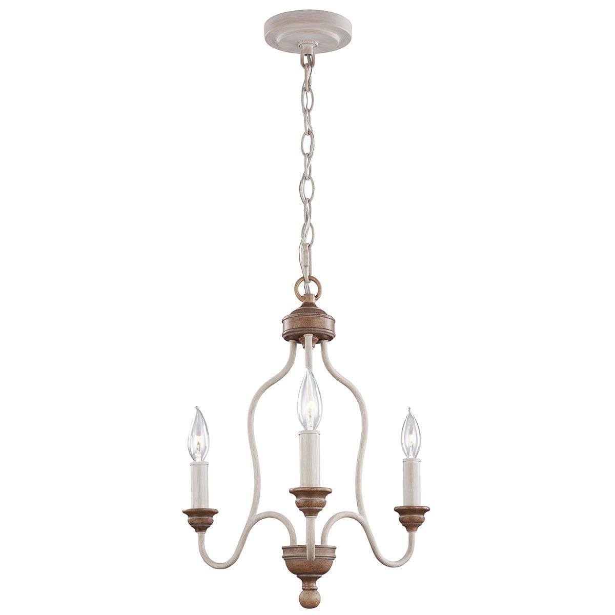 Feiss Hartsville 3 Light Chandelier - Chalk Washed Beechwood-Elstead Lighting-1-Tiffany Lighting Direct