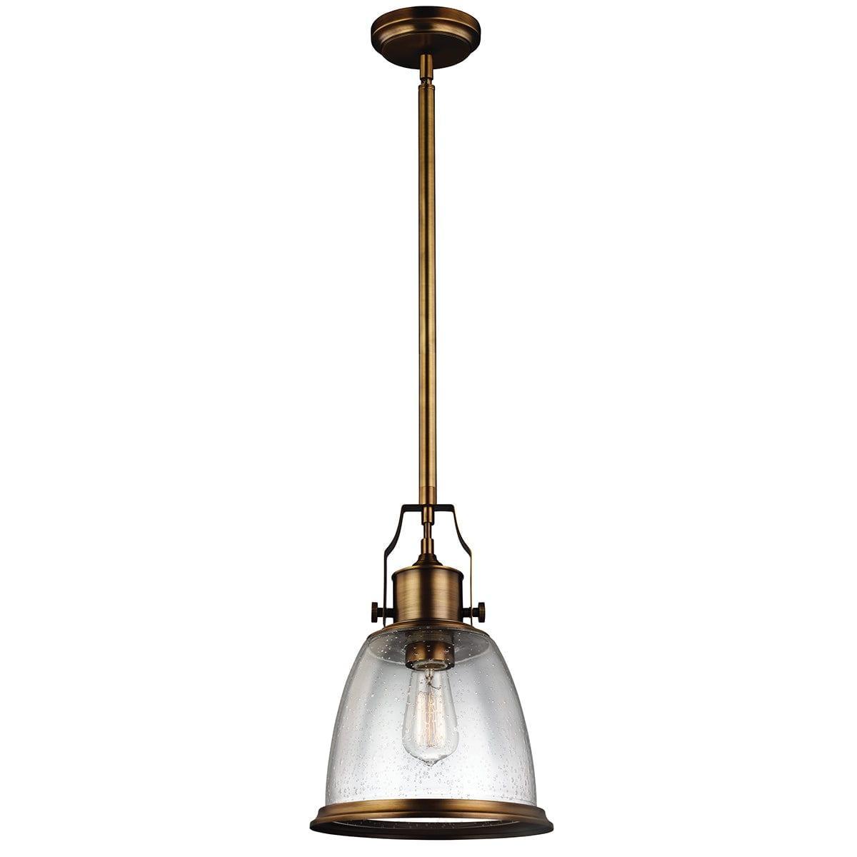 Feiss Hobson 1 Light Aged Brass Medium Ceiling Pendant-Ceiling Pendant Lights-Elstead Lighting-1-Tiffany Lighting Direct