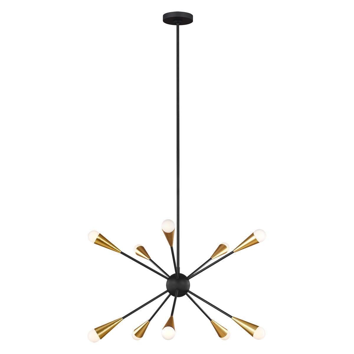 Feiss Jax 10 Light Chandelier - Midnight Black-Elstead Lighting-1-Tiffany Lighting Direct
