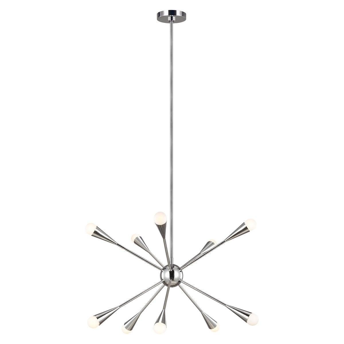 Feiss Jax 10 Light Polished Nickel Chandelier-Elstead Lighting-1-Tiffany Lighting Direct