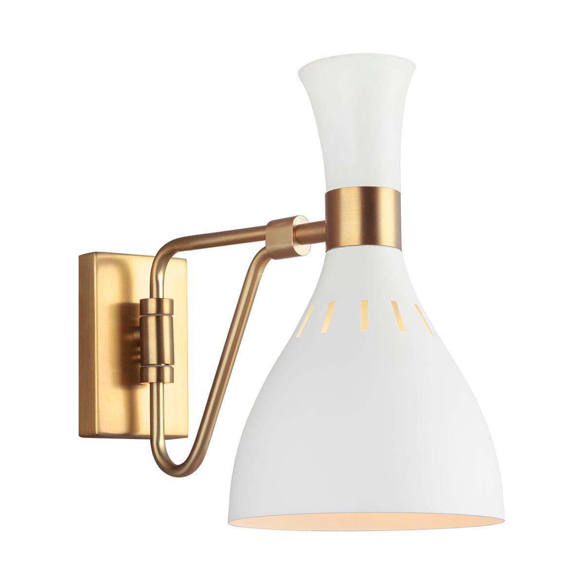 Feiss Joan 1 Light White & Brass Wall Light FE-JOAN1-MW,Elstead Lighting,1