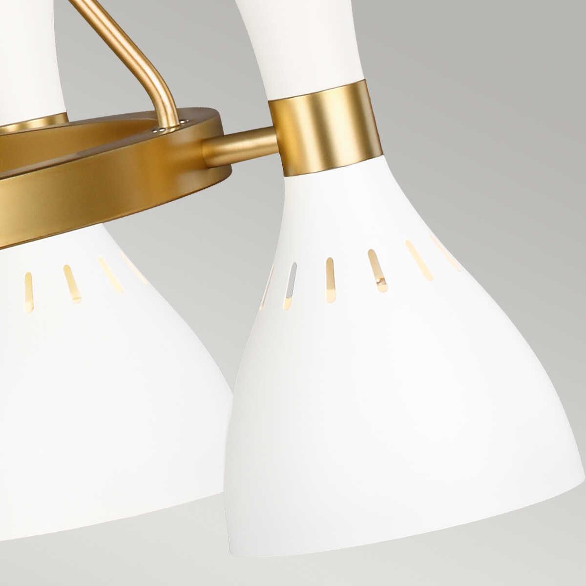 Feiss Joan 5 Light Chandelier - Matte White & Brass-Elstead Lighting-7-Tiffany Lighting Direct