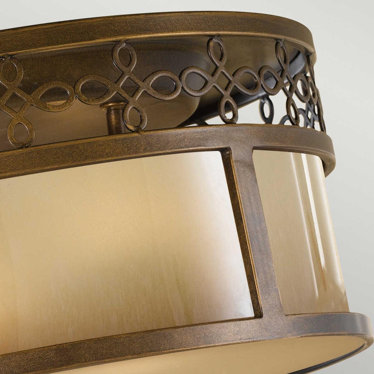 Feiss Justine Bronze Flush Ceiling Light Hallway close up