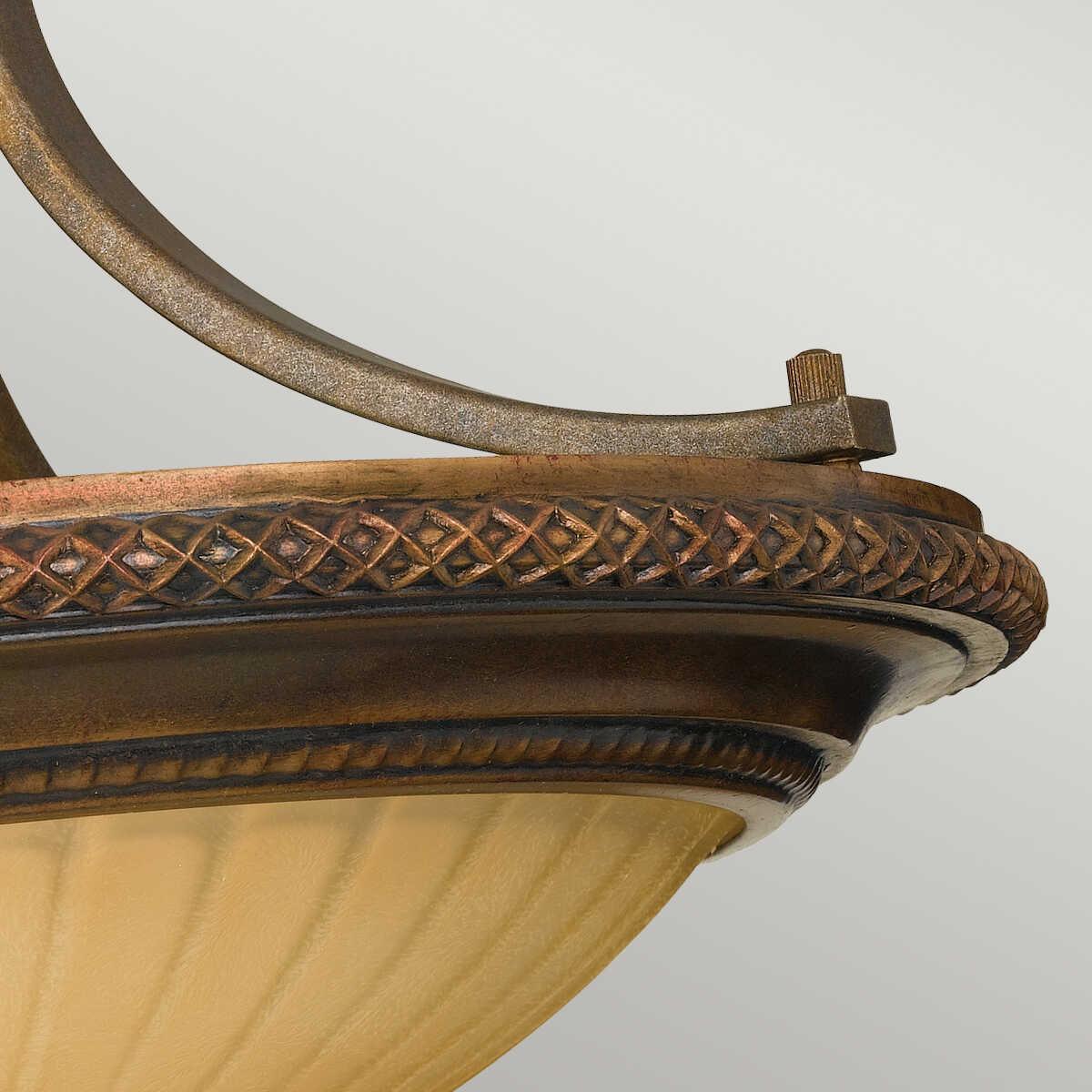 Feiss Kelham Hall Gold & Bronze 2 Light Ceiling Semi Flush Living room wide shot