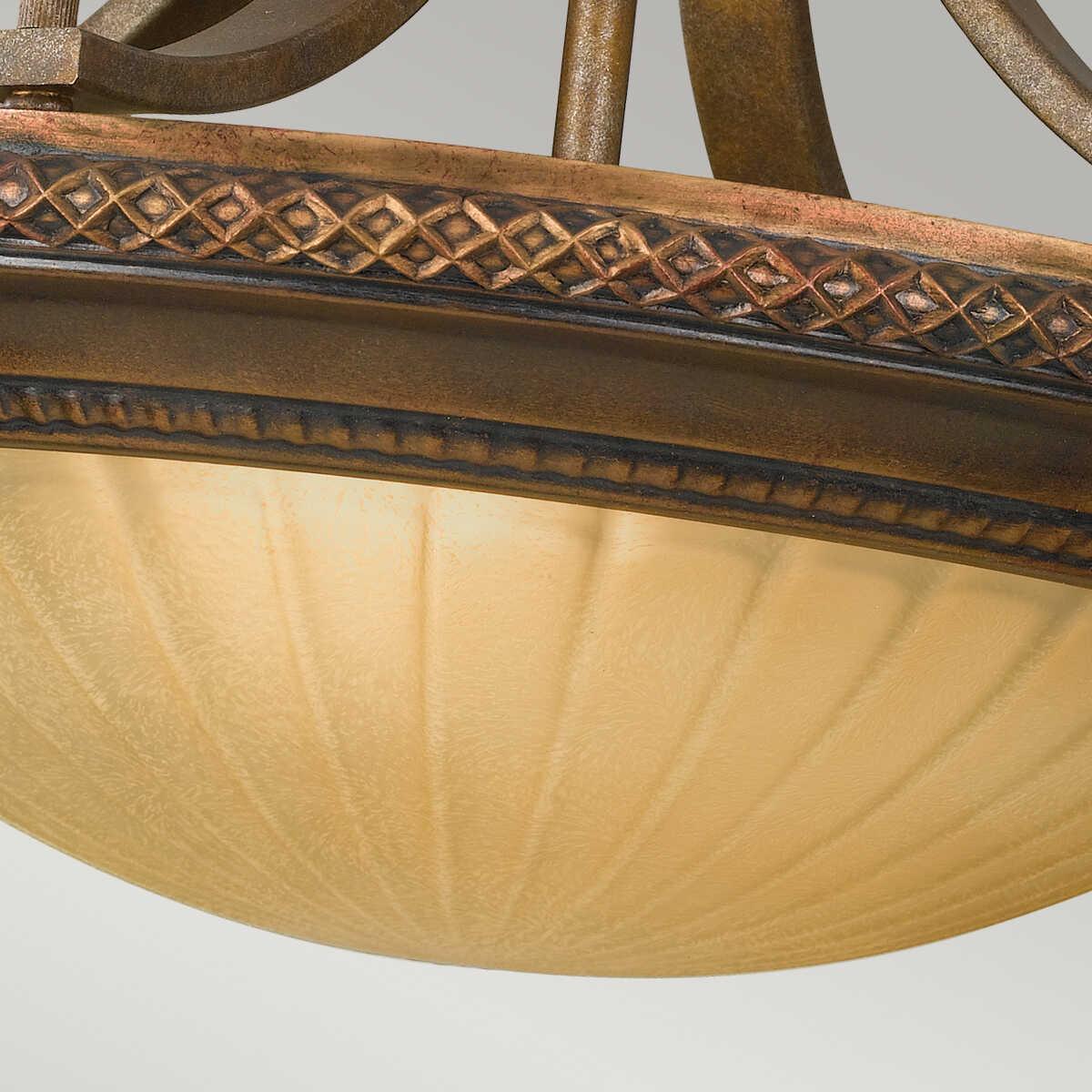 Feiss Kelham Hall Gold & Bronze 2 Light Ceiling Semi Flush Living room weight image