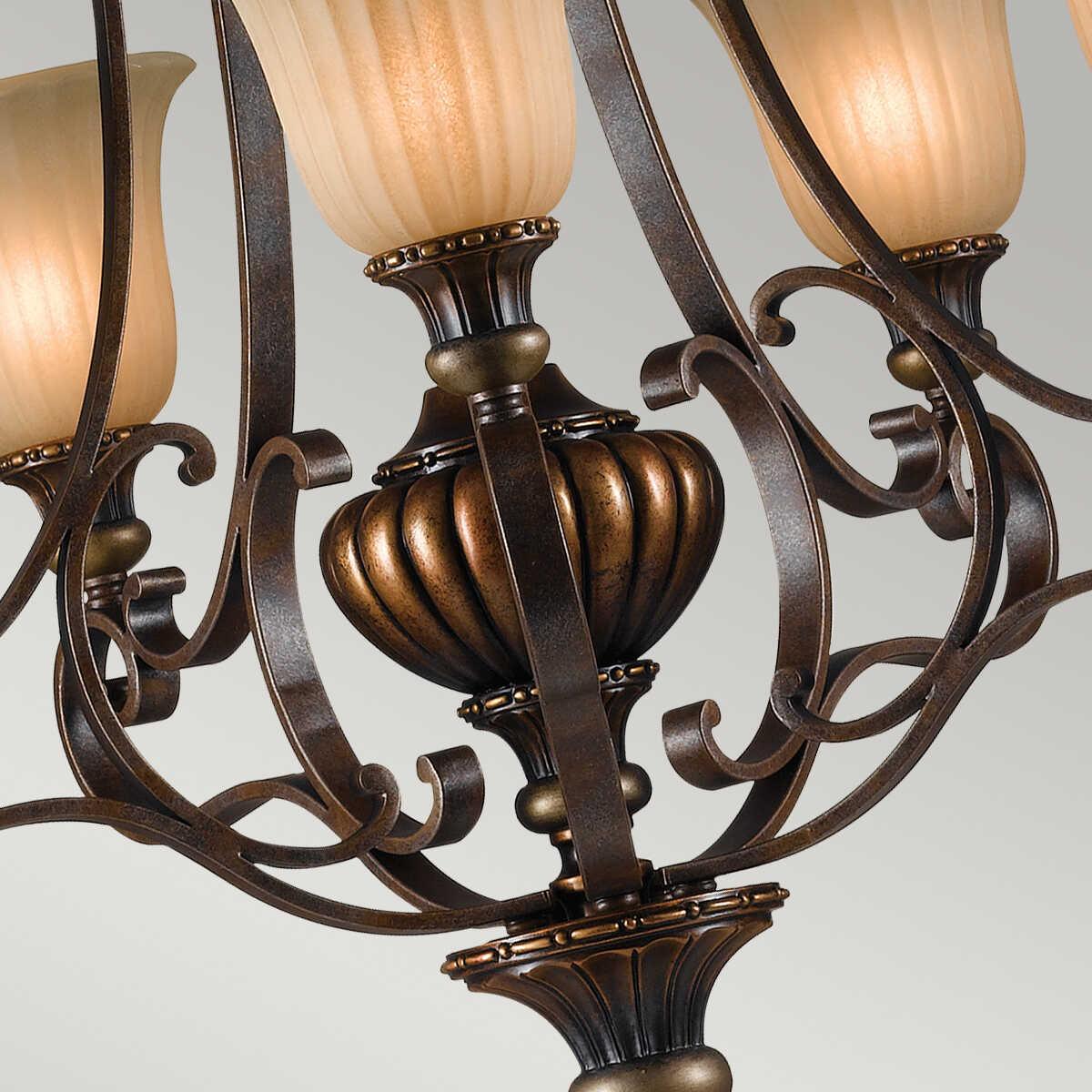 Feiss Kelham Hall Gold & Bronze 5 Light Chandelier-Elstead Lighting-5-Tiffany Lighting Direct