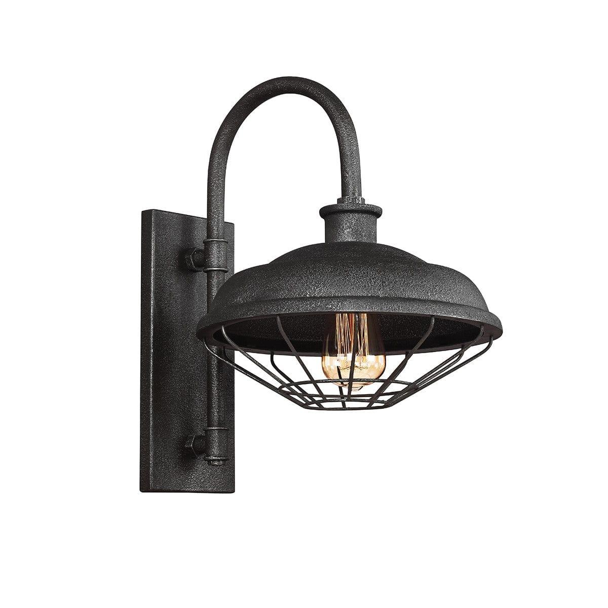 feiss lennex 1 light slated grey metal wall light