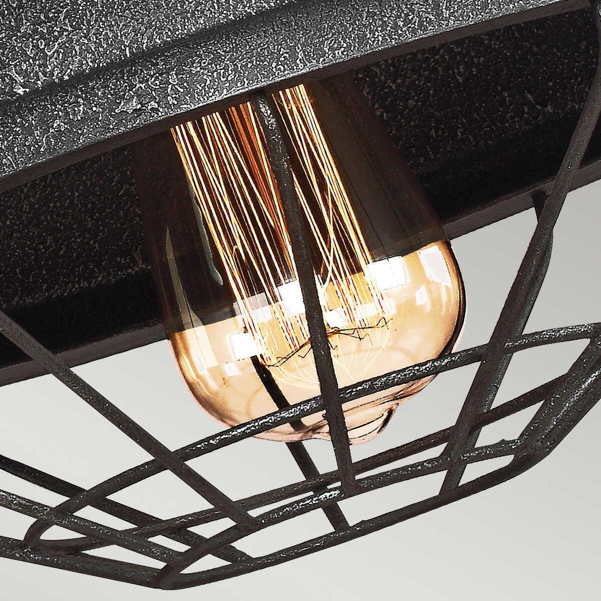 feiss lennex 1 light slated grey metal wall light Close Up LED Bulb