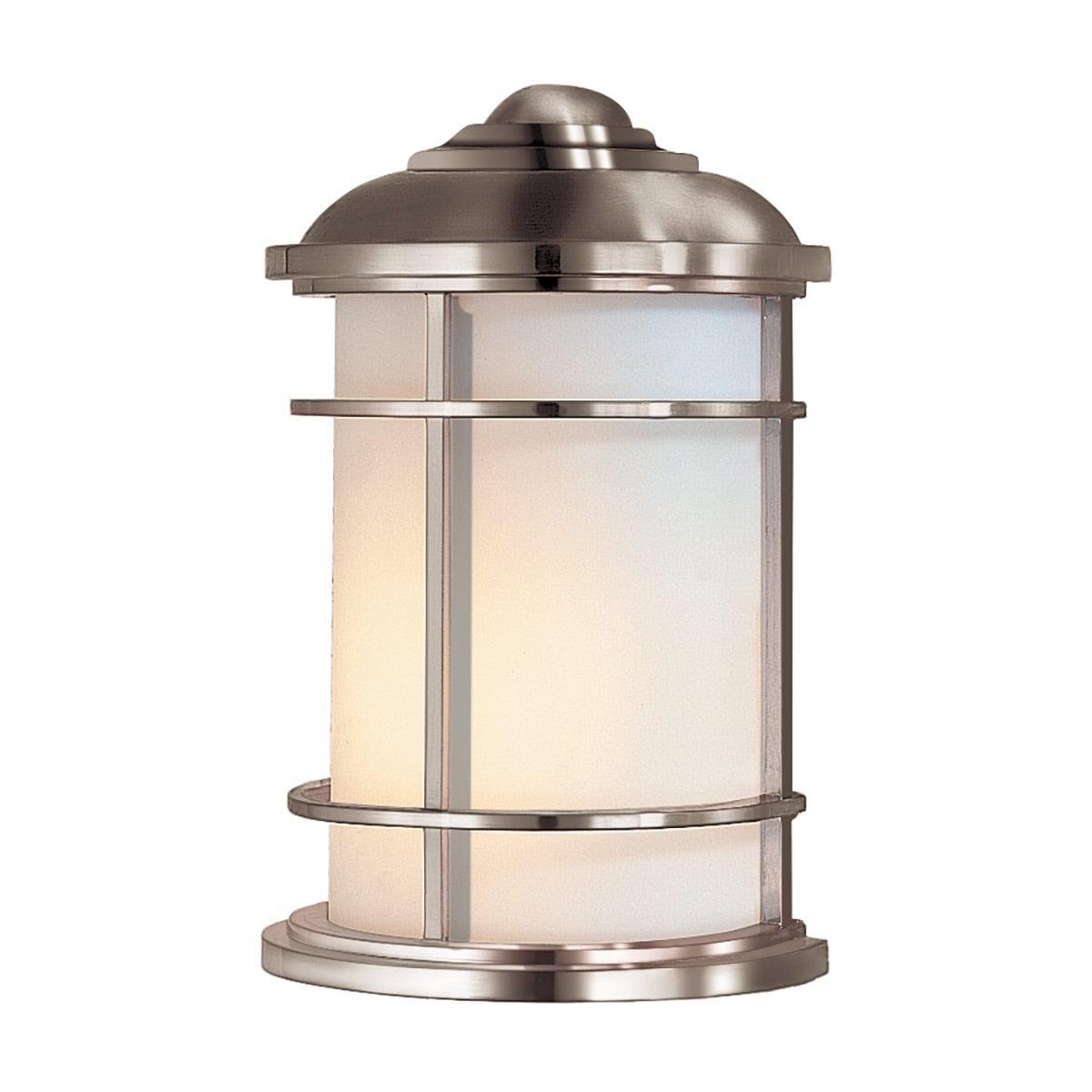 feiss lighthouse 1 light brushed steel half outdoor wall lantern