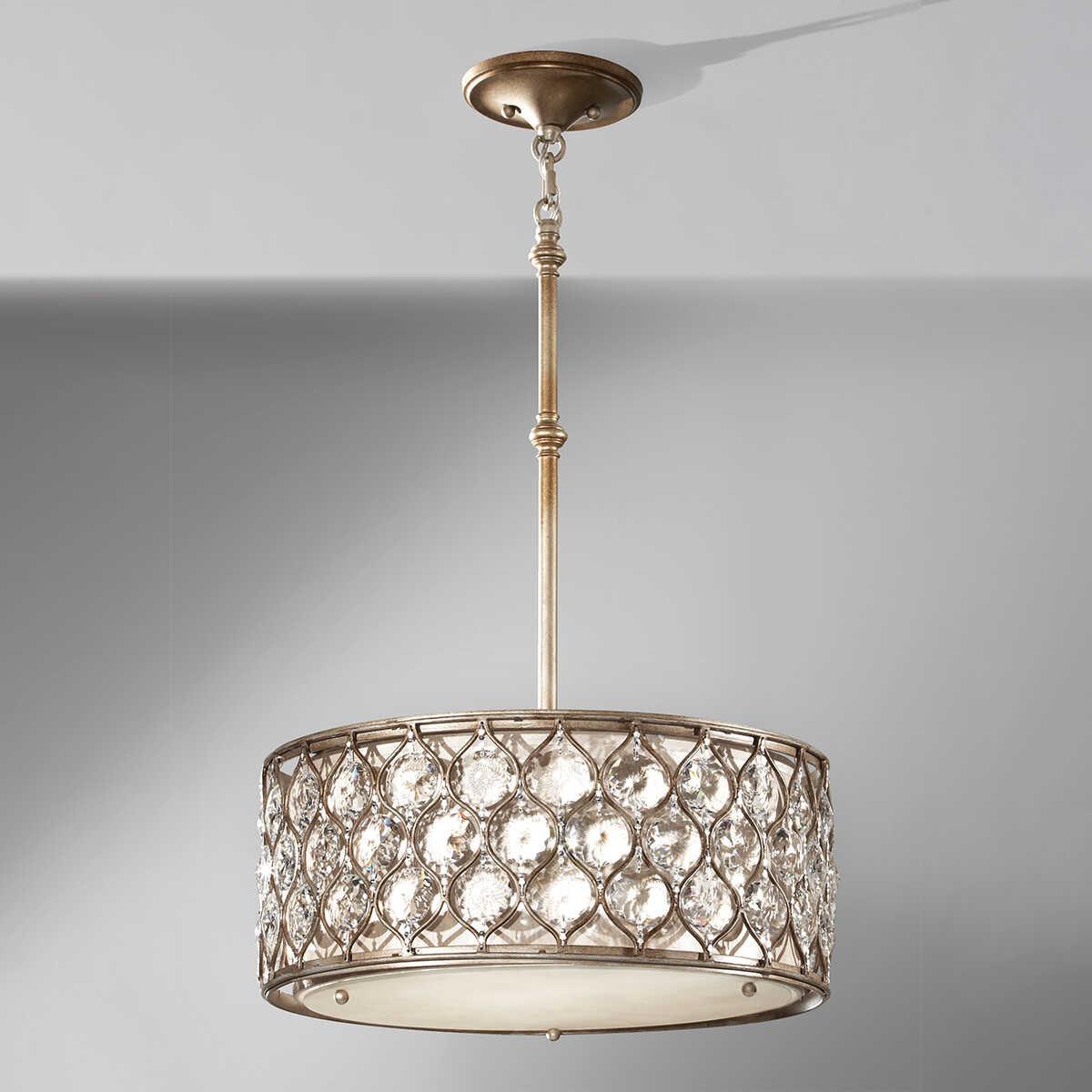 Feiss Lucia 3 Light Burnished Silver Ceiling Pendant-Ceiling Pendant Lights-Elstead Lighting-4-Tiffany Lighting Direct