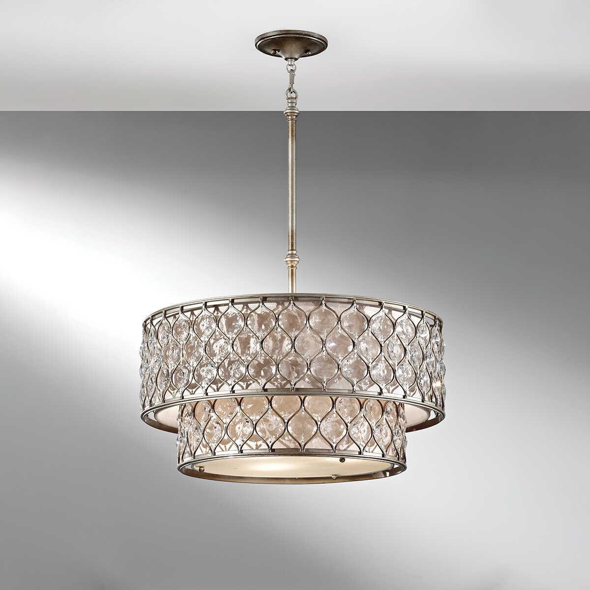Feiss Lucia Two-Tier Pendant Chandelier Ceiling Light-Ceiling Pendant Lights-Elstead Lighting-5-Tiffany Lighting Direct