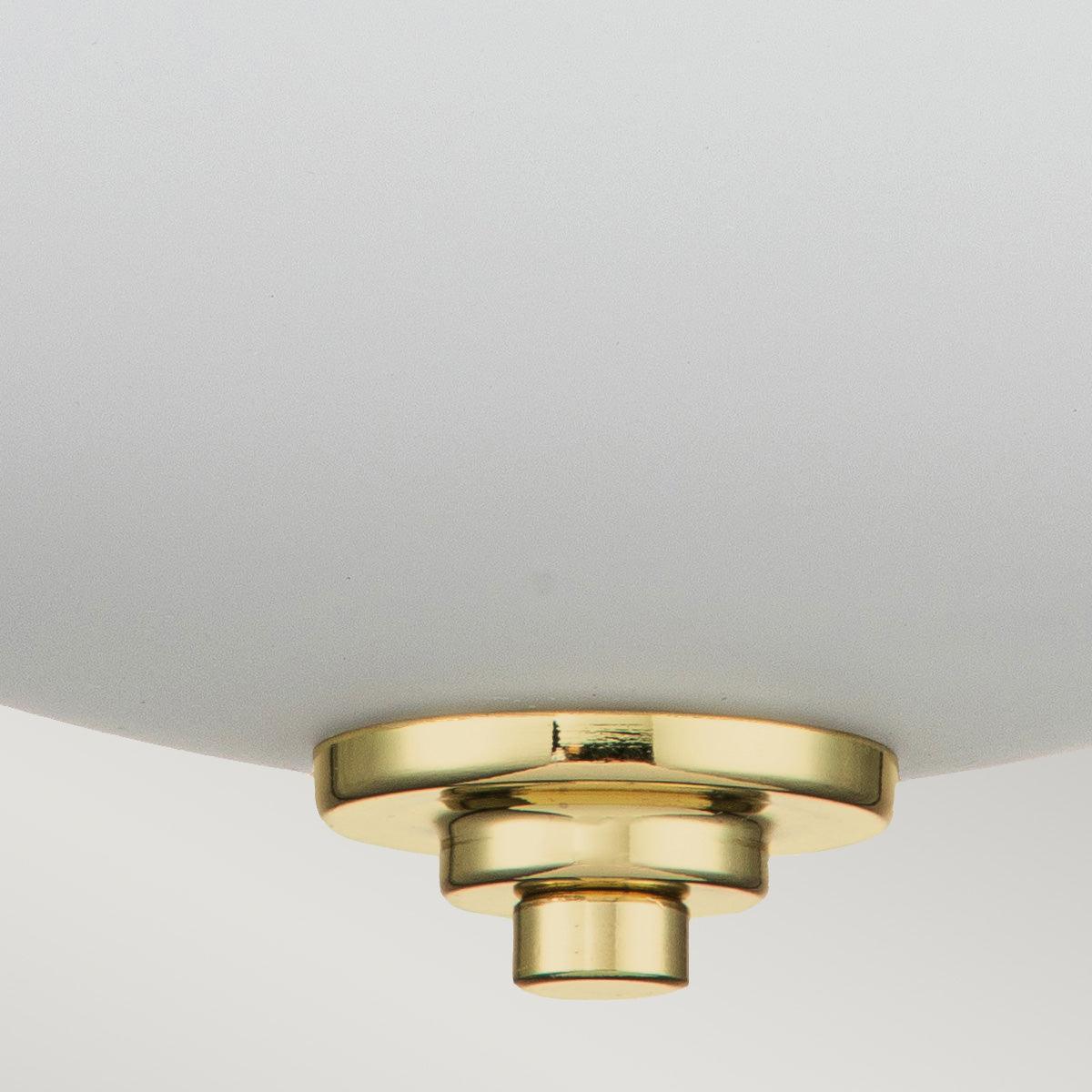 feiss malibu 2 light polished brass bathroom flush Close Up