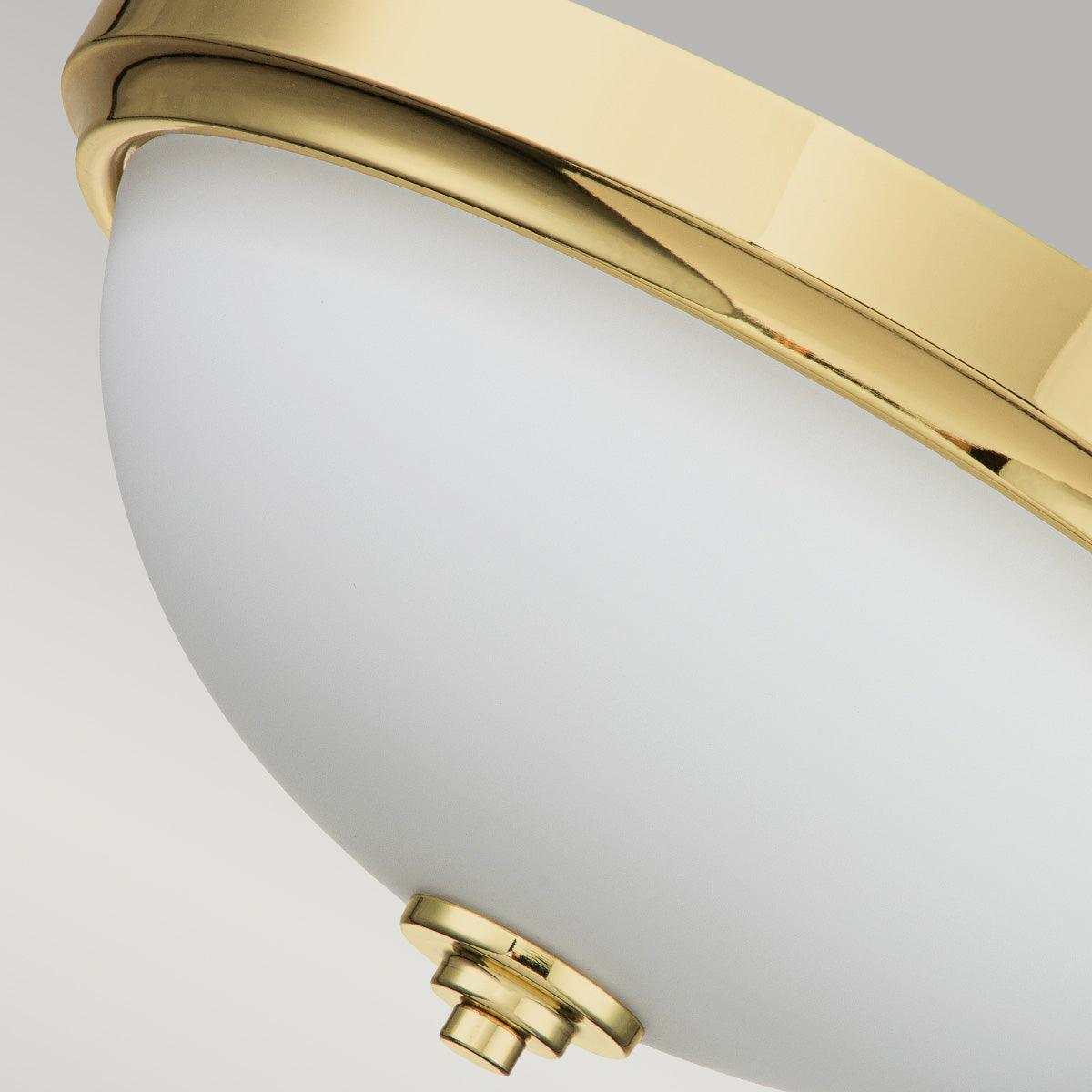 feiss malibu 2 light polished brass bathroom flush Detailed Close Up