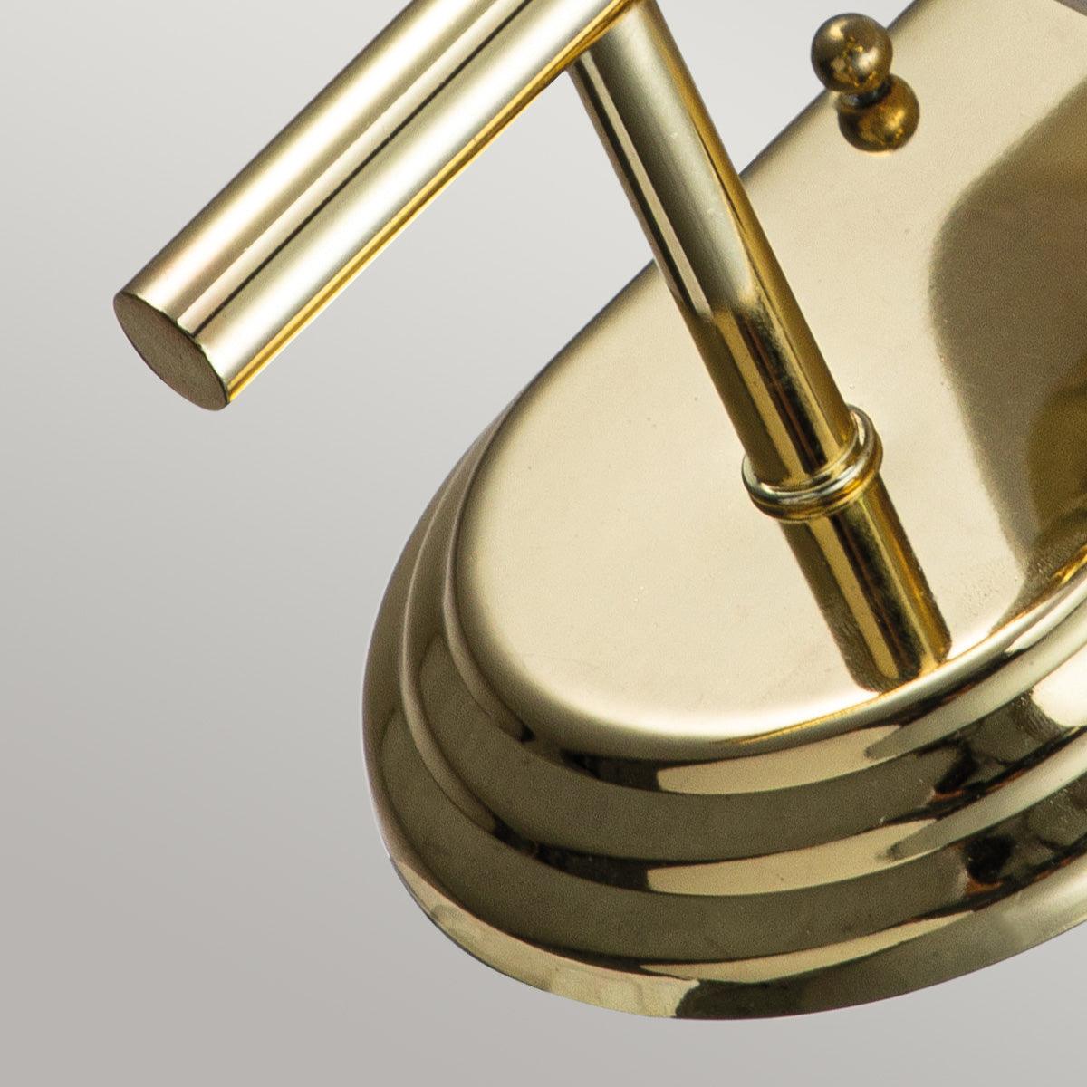 Feiss Malibu 1 Light Polished Brass Bathroom Wall Light Close Up Image