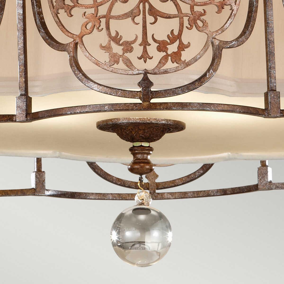 Feiss Marcella British Bronze Semi-Flush Ceiling Light Living room weight image