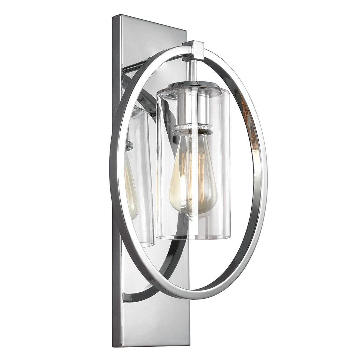 feiss marlena 1 light polished chrome wall light