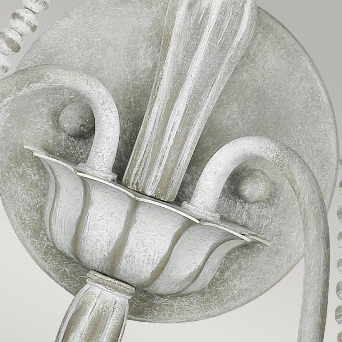 feiss maryville 2 light grey wood beads wall light Detailed Close Up