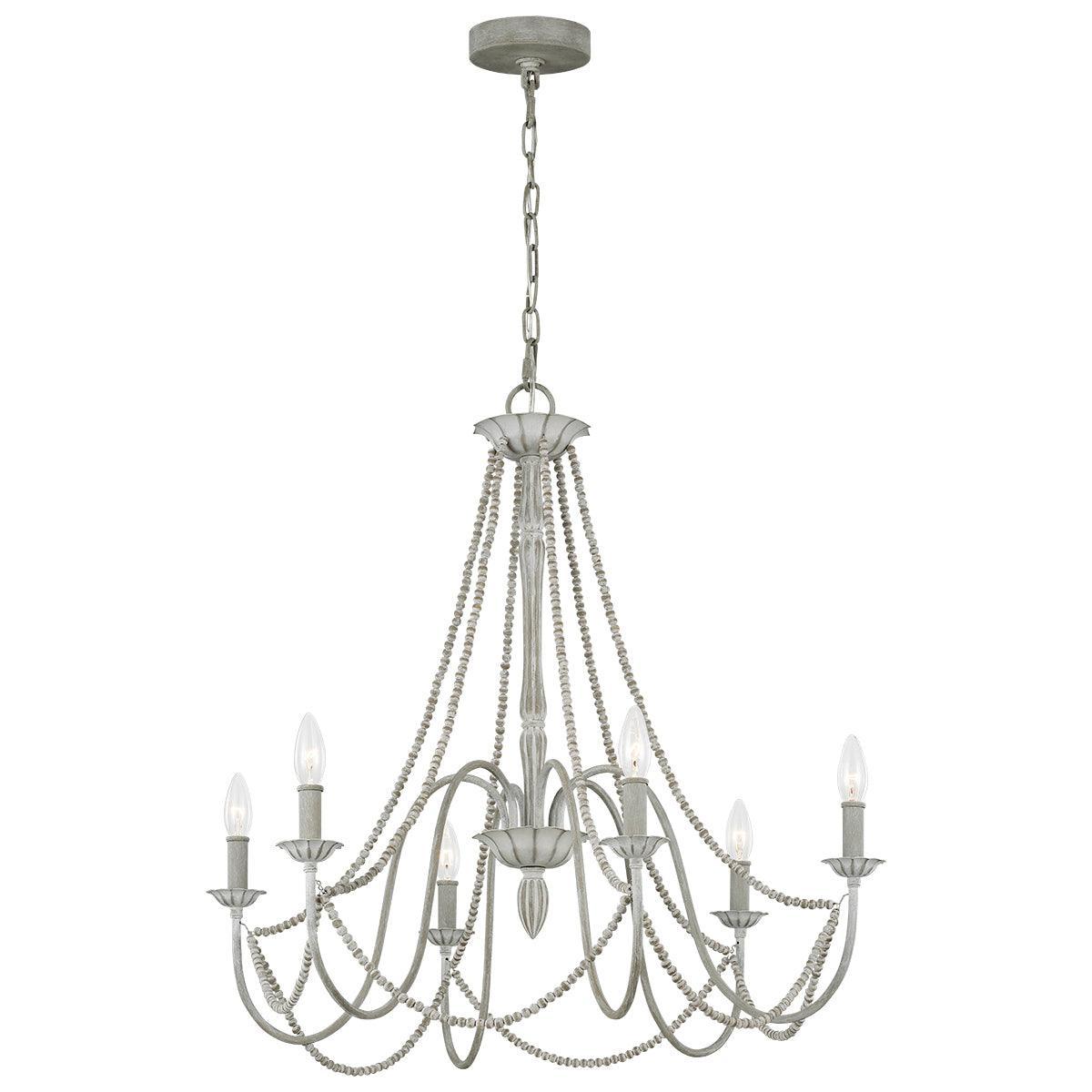 Feiss Maryville 6 Light Grey Chandelier-Elstead Lighting-1-Tiffany Lighting Direct