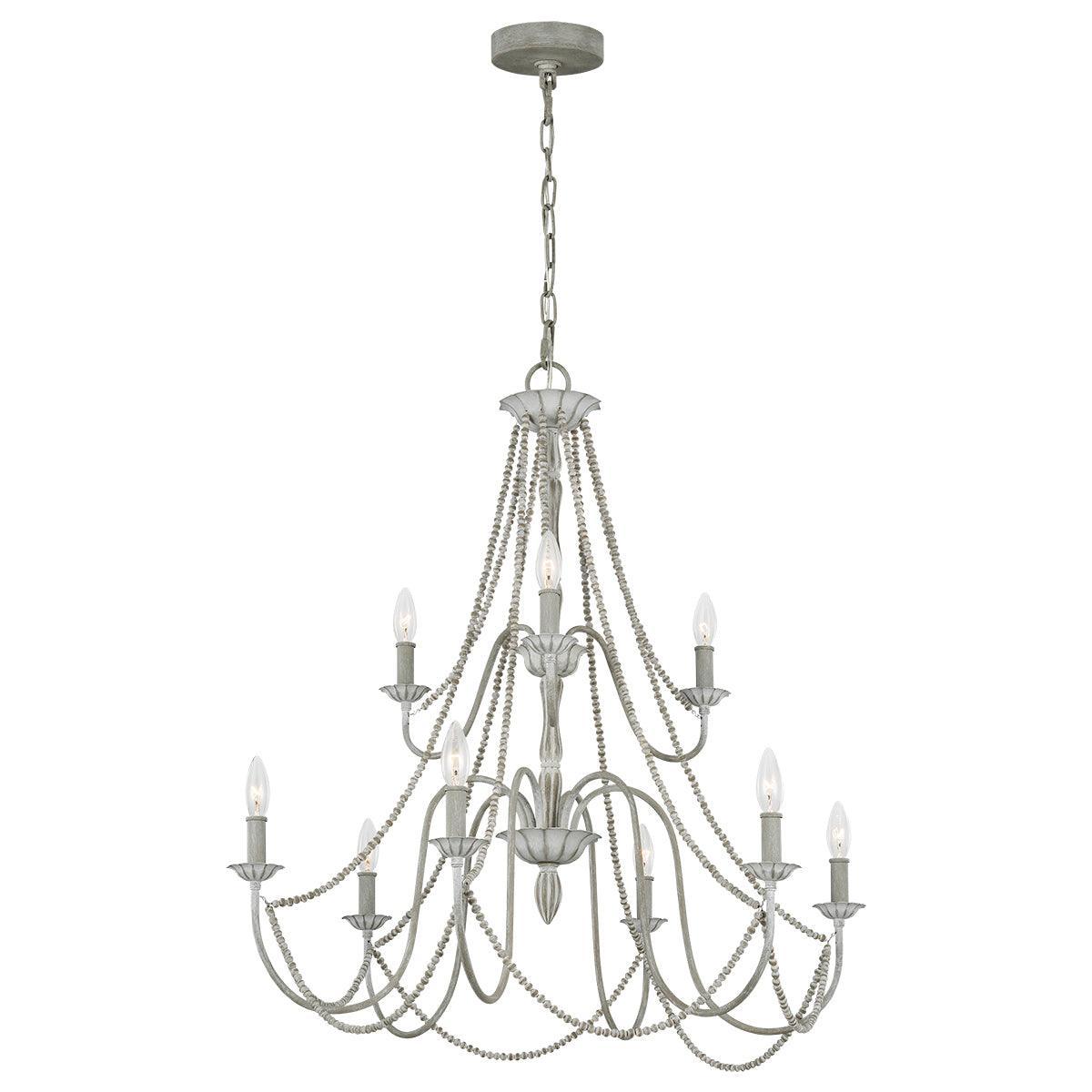 Feiss Maryville 9 Light Grey Chandelier-Elstead Lighting-1-Tiffany Lighting Direct