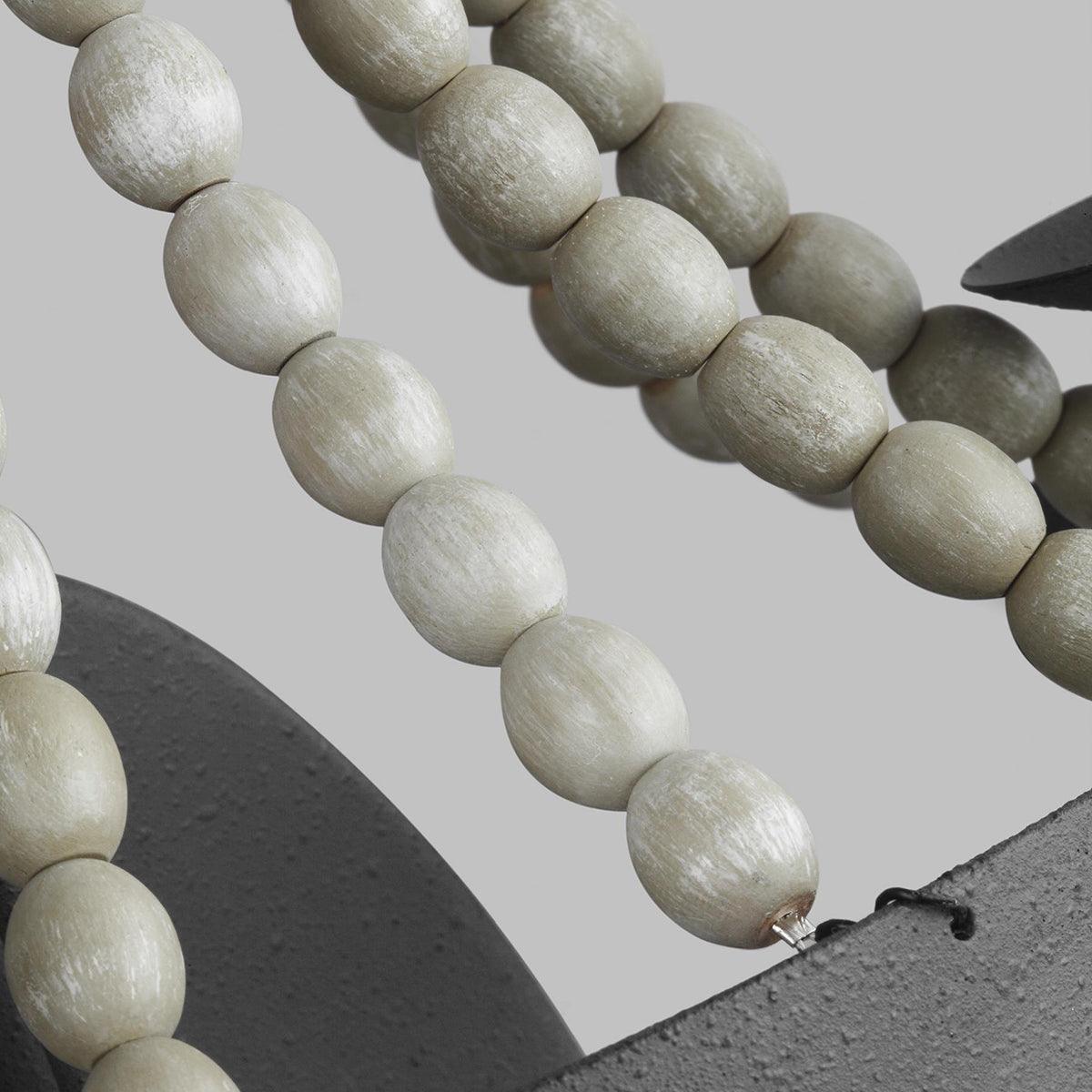 feiss nori 2 light zinc grey beaded wall light Close Up