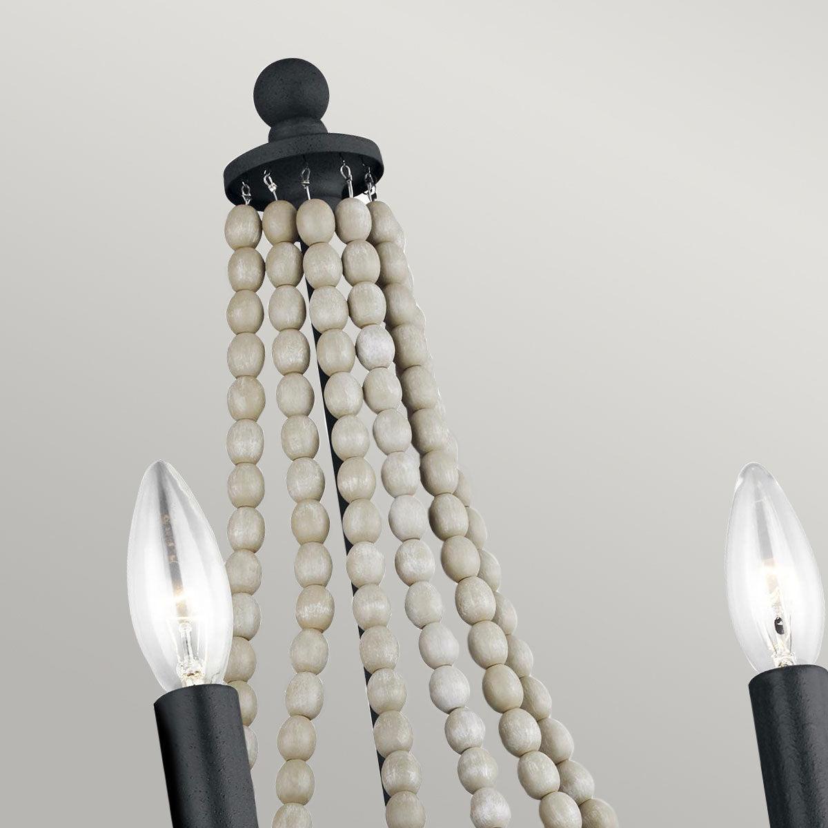 feiss nori 2 light zinc grey beaded wall light Living Room Close Up
