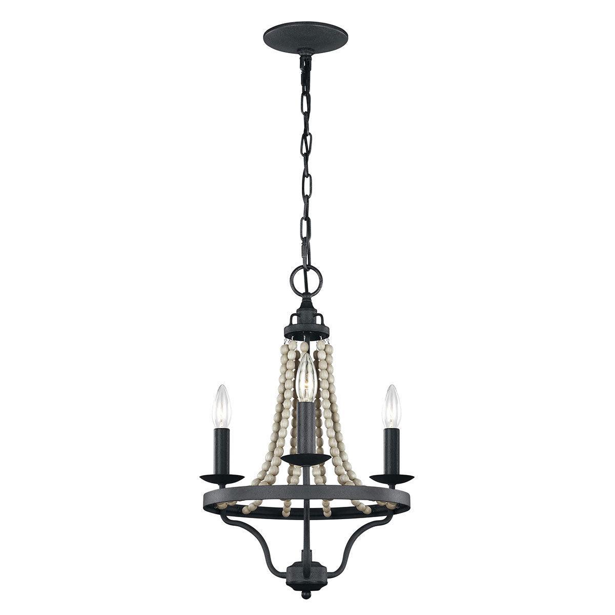 Feiss Nori 3 Light Zinc & Wood Chandelier-Elstead Lighting-1-Tiffany Lighting Direct
