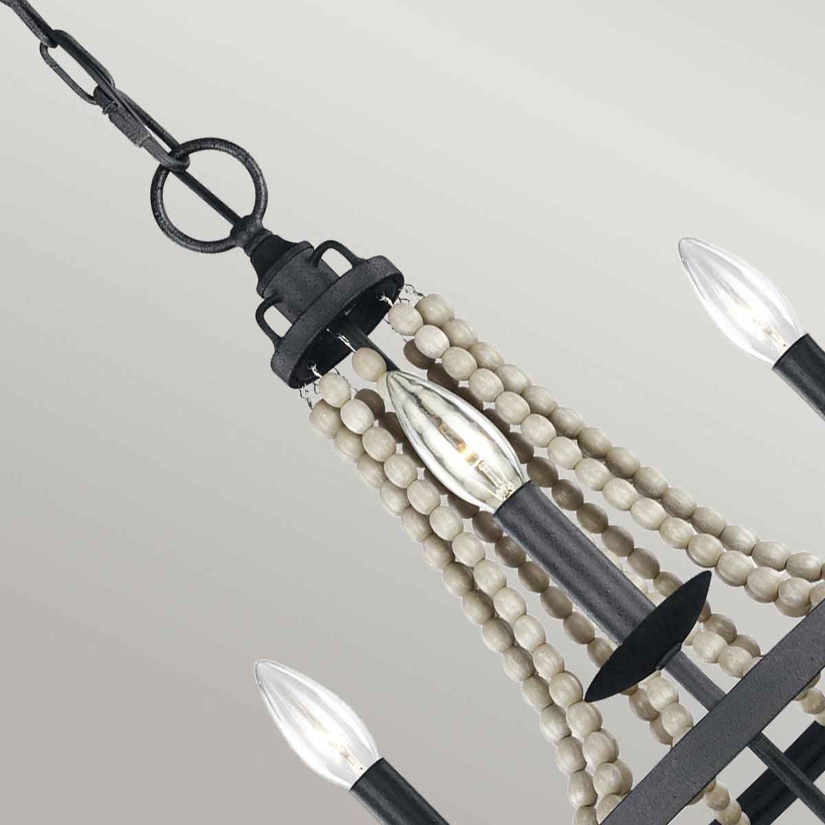 Feiss Nori 3 Light Zinc & Wood Chandelier-Elstead Lighting-4-Tiffany Lighting Direct