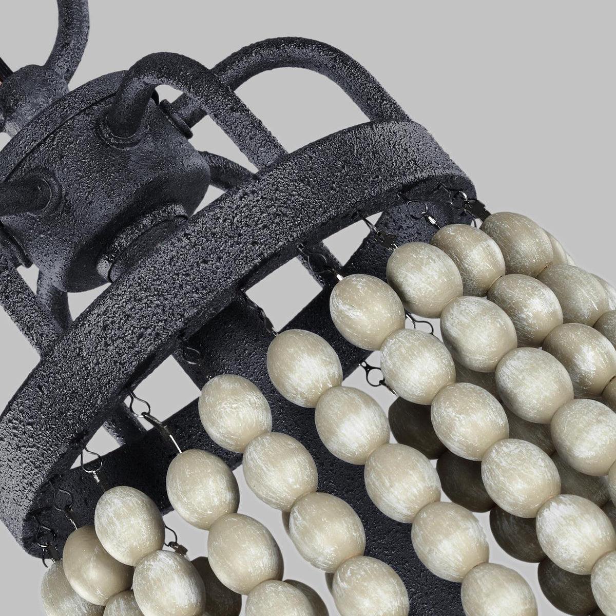 Feiss Nori 6 Light Zinc & Grey Beaded Chandelier-Elstead Lighting-4-Tiffany Lighting Direct