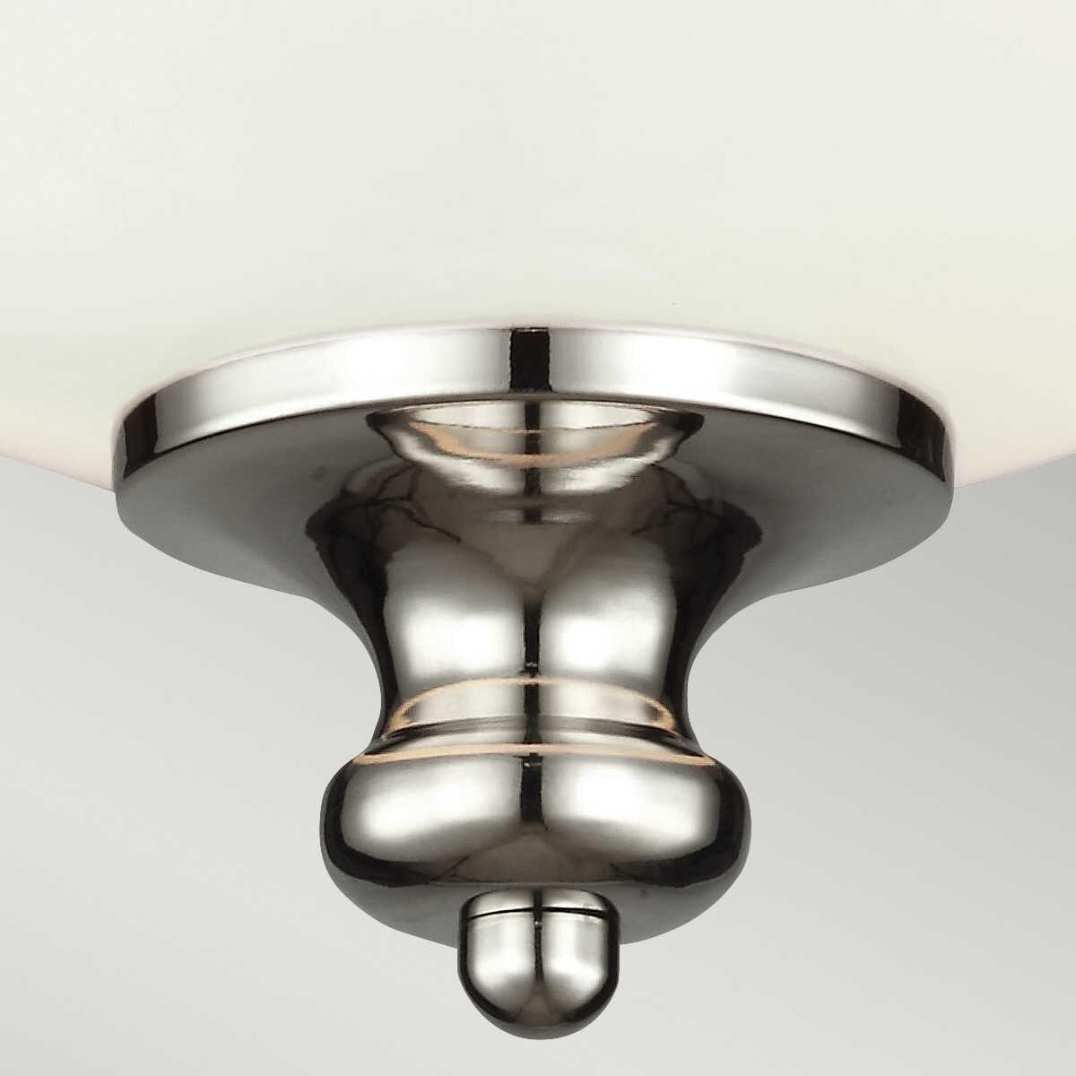 Feiss Parkman Nickel Art Deco Flush Ceiling Light Living room close up