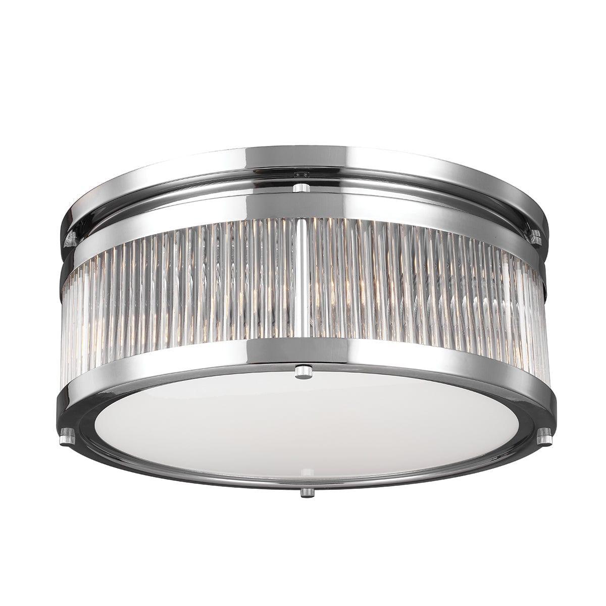feiss paulson 3 light flush chrome bathroom ceiling light