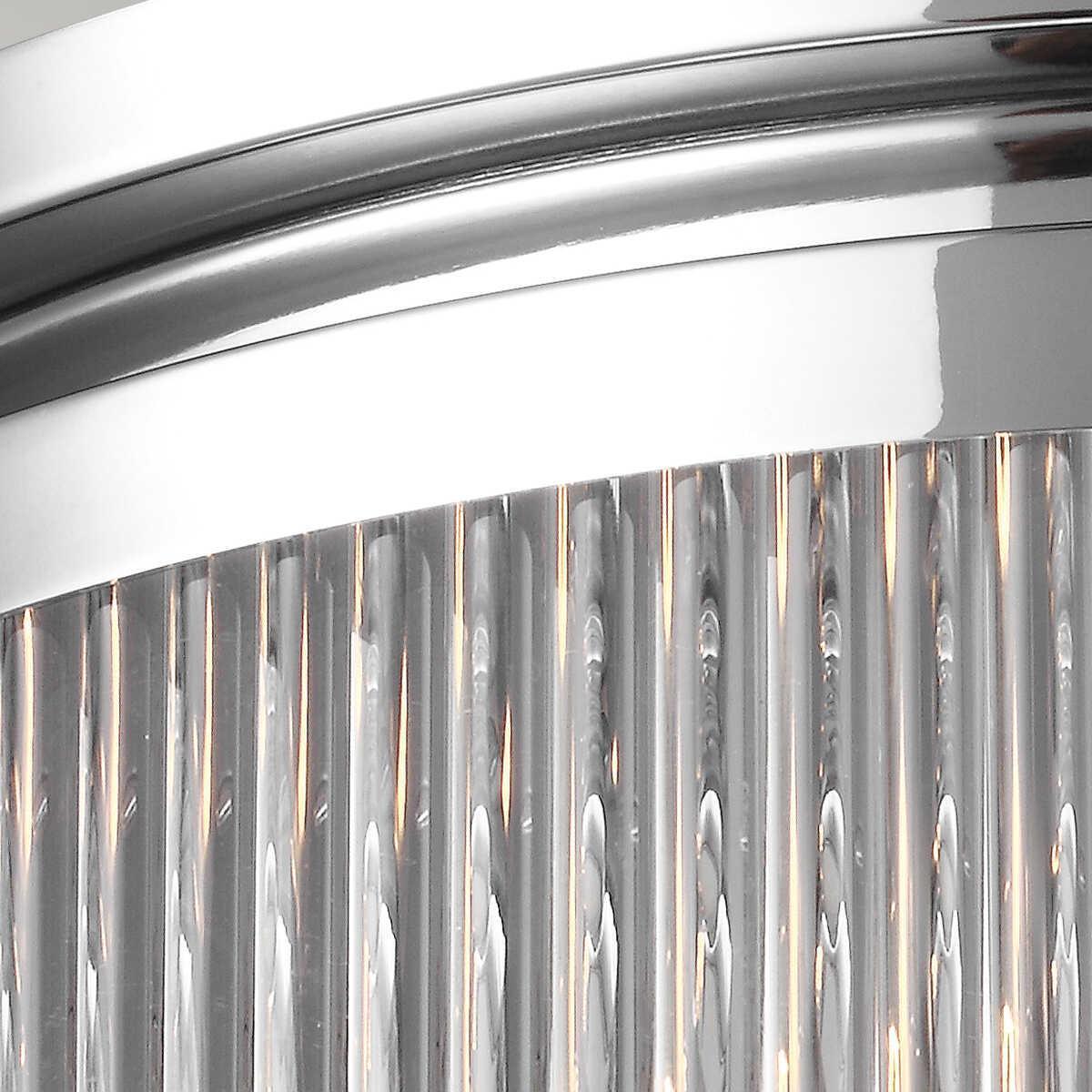 feiss paulson 3 light flush chrome bathroom ceiling light Detailed Close Up