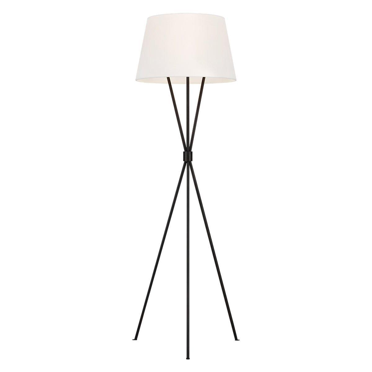 Feiss Penny 1 Light Aged Iron Floor Lamp & White Shade by Elstead Lighting 1