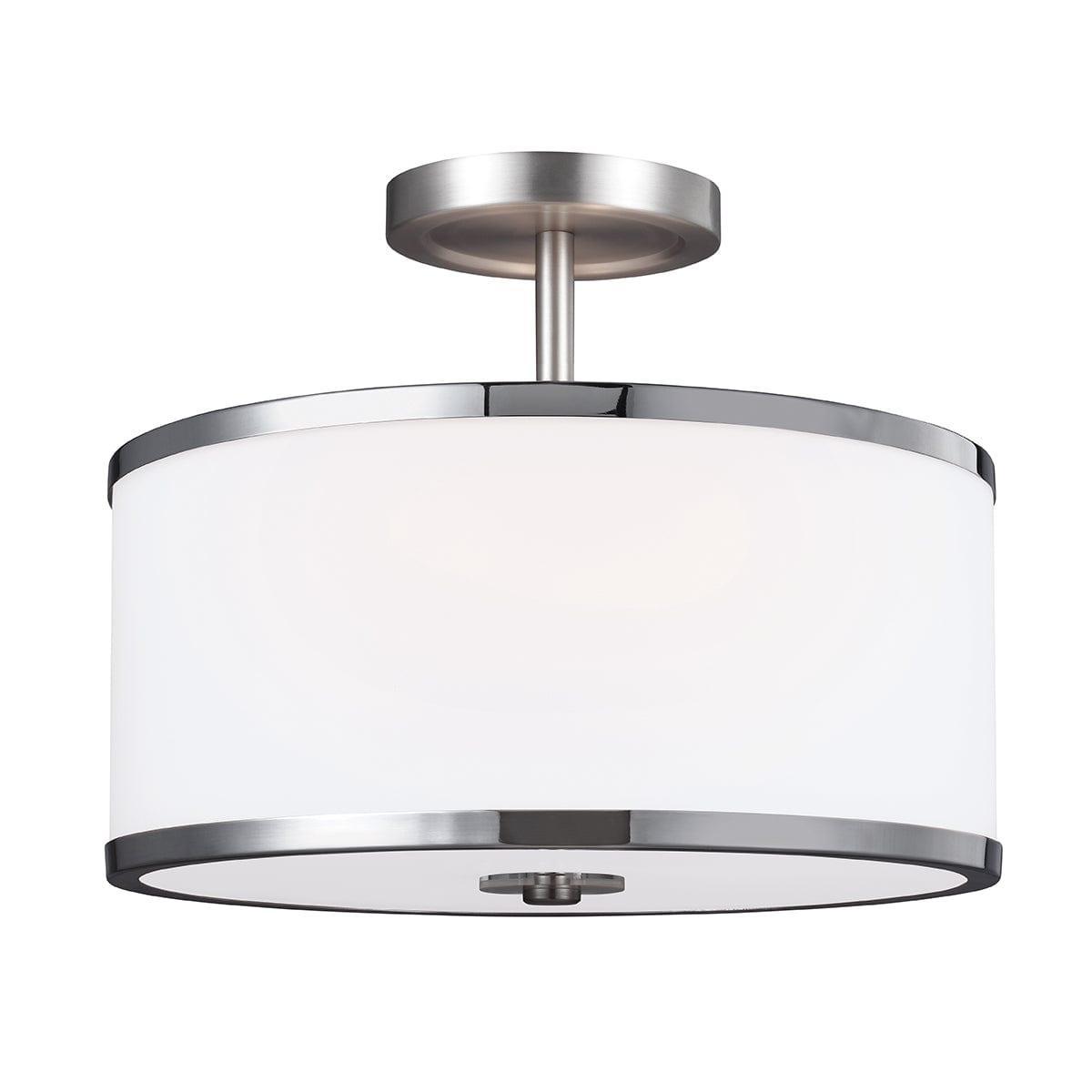 Feiss Prospect Park 2 Light Semi-Flush Chrome Ceiling Light-Ceiling Pendant Lights-Elstead Lighting-1-Tiffany Lighting Direct